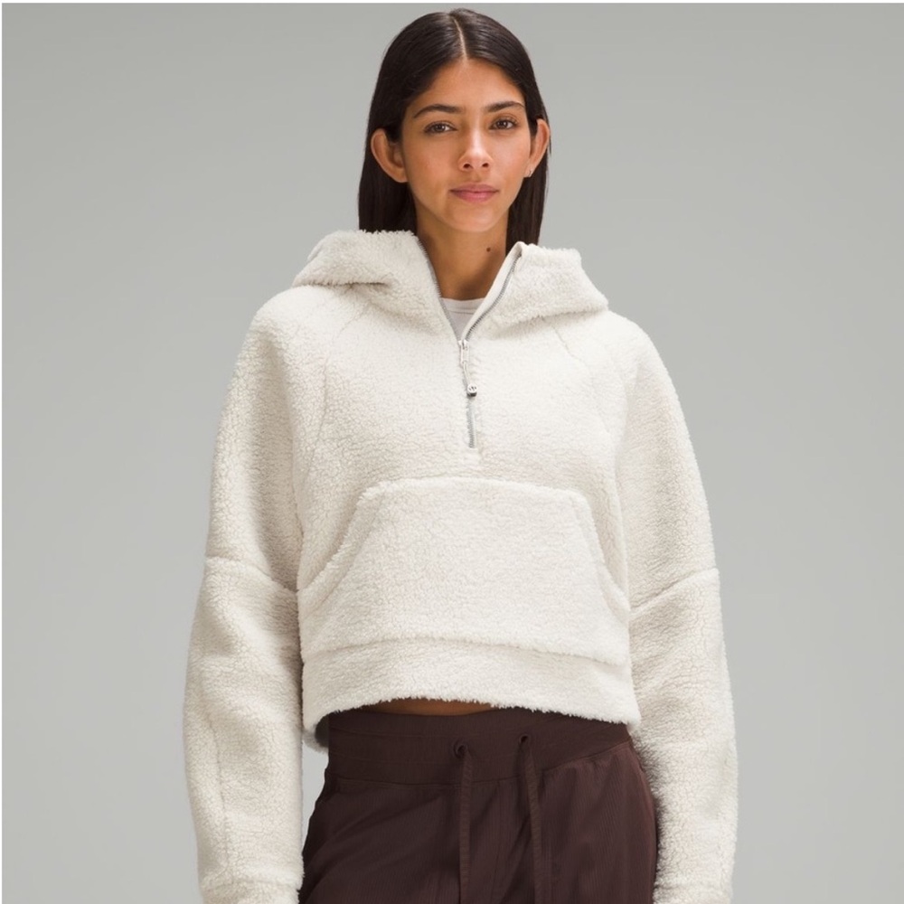 Cream Fleece Funnel Neck Lululemon Scuba